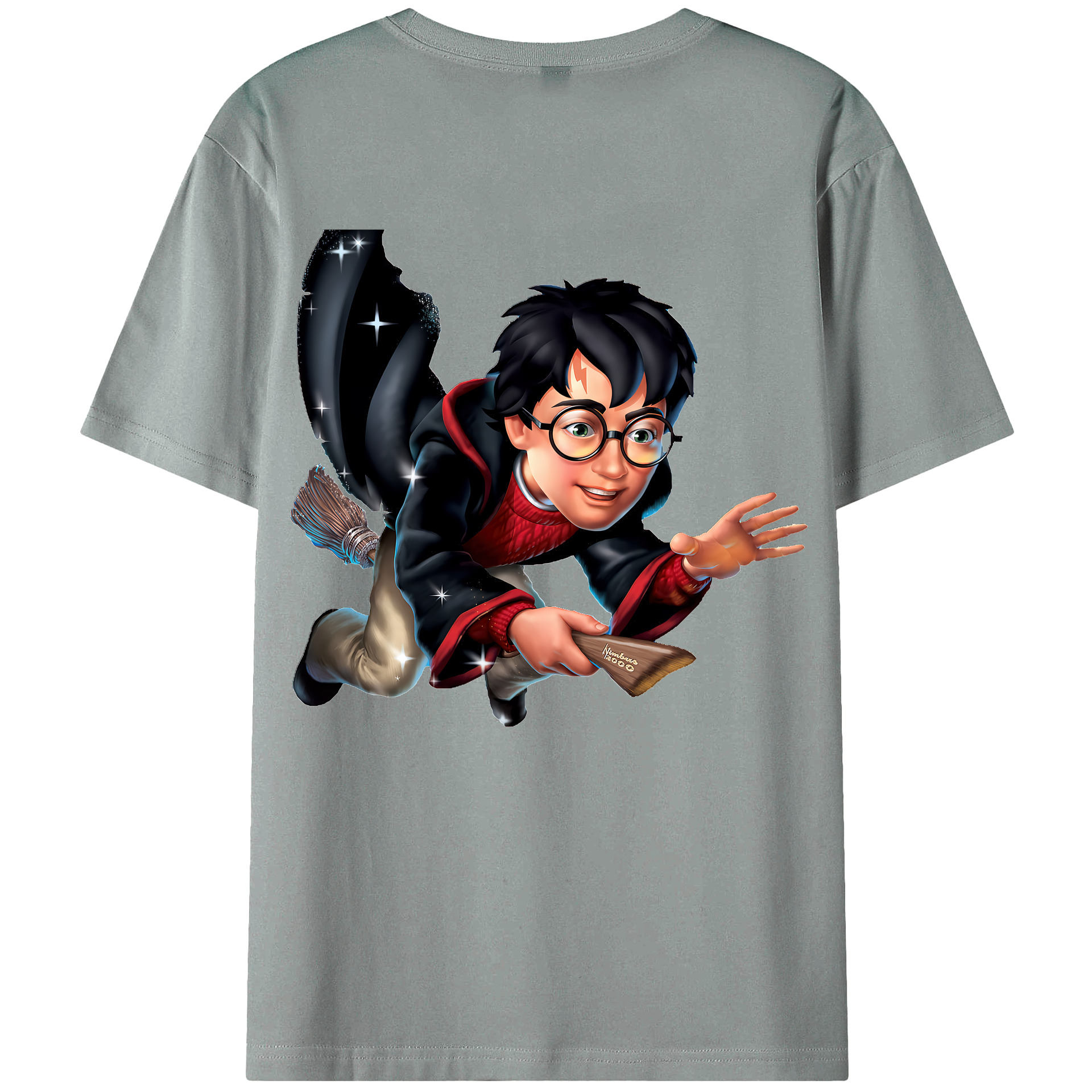 （画像用） Harry Potter ハリー・ポッターシリーズ 綿100％ メンズ半袖Tシャツ（バックプリント） 通気性